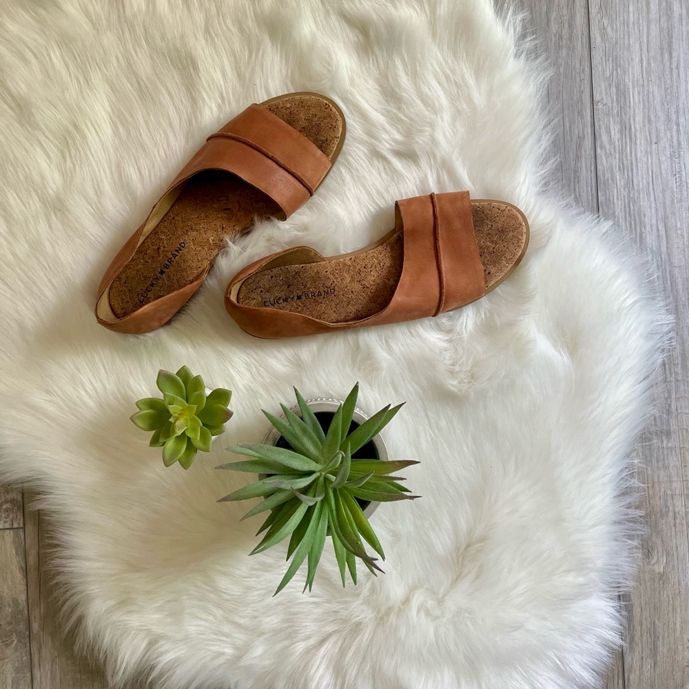 LUCKY BRAND | Leather, Open Toe Flat Sandals